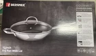 Bergner Gourmet Stainless Steel 12" Fry Pan Vented Glass Lid Non Stick Interior New. Price: $74.99.