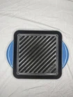 Creuset Signature Cast Iron 9.5 Square Griddle Pan Blue Used. Price: $80.00.