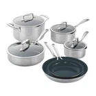 Zwilling Clad Cfx 10-PC Stainless Steel Ceramic Nonstick Cookware Set New. Price: $499.99.