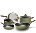 Lumenflon By Sedona Eco Aluminum 7-PC. Nonstick Cookware Set Made Italy Green New. Price: $89.99.