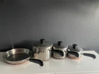 Vintage Revere Copper Bottom Cookware Set 7 Pc Pots Pans Lids Clinton Il Used. Price: $129.99.