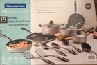 Tramontina Primaware 15-PIECE Non-stick Cookware Set Glass Lids, Gas/electric New. Price: $20.00.