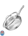 Vocvoi 12 Inch Tri-ply Stainless Steel Frying Pan With Lid,pfoaan New. Price: $56.99.