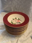 Homer Laughlin 12 Dessert Bowls. 6 Inch. Cavalier Red And Cream. Margaret Rose. Used. Price: $45.00.