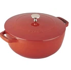 Staub Cast Iron Dutch Oven, 3.75QT, Serves 3-4, Made In France, Cherry New. Price: $89.99.