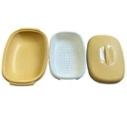 Vintage Tupperware Microwave Steamer Pc. #1273-1, 1273-5 1275-4 Harvest Gold Unspecified. Price: $11.25.
