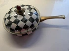 Mackenzie-childs Courtly Check Frying Pan W/cover; Used 10 Skillet; Sexy!. Price: $120.00.