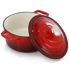 Megachef 2.7 Quart Round Enameled Cast Iron Casserole In Gradient Red New. Price: $59.00.