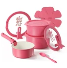 Carote Nonstick Ceramic Pots W/lids Kitchen Cookware Set - 10 Pieces Pink New. Price: $46.99.