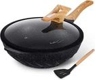 12.6" Nonstick Die-cast Aluminum Wok With Lid Pfoa Free, Induction Safe New. Price: $126.99.