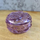 Fenton Amethyst Glass Trinket Box W/ Lid Swirl 4IN Round Purple Usa Decor New. Price: $24.99.