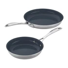 Zwilling Clad Cfx 2-PC Stainless Steel Ceramic Nonstick 8-IN & 10-IN Fry Pan Set New. Price: $89.95.