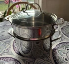Calphalon 8606 Qt Stainless Steel Steamer Pot Insert W/ Glass Lid Silver Used. Price: $34.99.