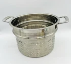 Creuset All Clad Stainless Steel 10X6 Pasta Strainer Pot Insert Colander Used. Price: $43.99.
