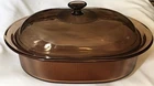 Vision Ware Corning Amber 4L 4QT Oval Casserole Roaster V-34-B Pyrex Lid V-34-C Used. Price: $29.99.