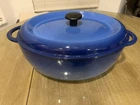 Kuchenprofi Oval French Oven Stewing Pan Pot France Cast Iron Blue Used. Price: $55.00.