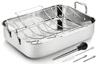 Roasting Pan With Baking Rack, Turkey Stainless Steel New. Price: $111.98.