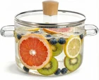 1.8L/60OZ Glass Saucepan With Lid For Stovetop, Cooking Pot Baby Food New. Price: $18.99.
