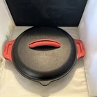 Cast Iron Skillet 12 Dual Spout Pan + Silicone & Lid Cuisinel Used. Price: $23.00.