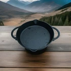 Pioneer Woman Timeless Cast Iron Family Pan 9.5" Double Handled Skillet Floral Used. Price: $40.73.