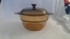 Vintage Vision Ware By Corning V-20-B, W/lid V-1.5-C, Amber Brown, Pre-owned Used. Price: $59.99.