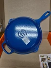 Creuset Enameled Cast Iron Skillet 10.25 Inch Cobalt Blue New. Price: $199.95.