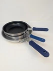 Winco 3-PAN Lot 8" Nonstick + & 10" Aluminum Fry Pans Nsf Silicone Handle Used. Price: $38.00.