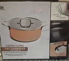 Lexi Home Copper Plated Casserole Pot With Lid 4.8QT New. Price: $44.00.