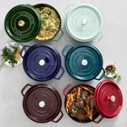 Staub Enameled Cast Iron Round Dutch Oven, 4-QT.-A14 New. Price: $108.00.