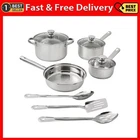 Mainstays Stainless Steel 10PC Cookware Set New. Price: $111.99.