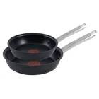 T-fal Cook & Strain Nonstick Fry Pan Set 10" 11.5" Black New. Price: $33.48.