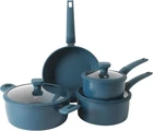 7-PIECE Pfa-free Ceramic Nonstick Cookware Set Blue Pots And Pans New. Price: $92.79.