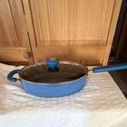 Cook's Essentials 3QT Blue Oval Non-stick Saute Pan With Lid, Model 11T New. Price: $36.16.