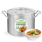 Nutrichef Cookware 14QT Round Stainless Steel Stockpot With Lid New. Price: $67.99.