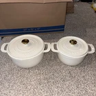 Tramontina 4-QUART & 6-QUART Enameled Cast Iron Round Dutch Oven 2PACK White Used. Price: $50.00.