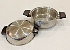 Royal Queen 8 Stock Pot Pan /dome Lid 5 Ply Stainless Steel Multi Core Used. Price: $49.99.