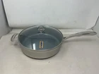 Chantal Induction 21 Steel 5 Quart Nonstick Saute Pan With Tempered Glass Lid New. Price: $189.95.