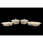 Vintage Corning Ware Blue Cornflower 4PC Set With 2 Glass Lids Used. Price: $74.99.