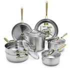 Greenpan 11 Piece Stainless Steel Cookware Set, Induction Readytri-ply Multiclad New. Price: $239.18.