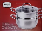 Parini 3.5 Quart Stainless Dutch Oven And Steamer Quality Cookware Original Box New. Price: $15.00.