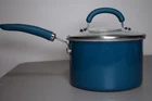 Rachael Ray 3 Qt Nonstick Shimmer Teal Blue Saucepan Pot W/ Glass Lid Cookware Used. Price: $44.99.