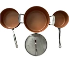Bulbhead (10824) Red Pc Copper-infused Ceramic Non-stick Cookware Set. Price: $32.00.