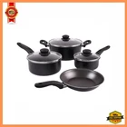 Mainstays 7 Piece Non Stick Aluminium, Pots And Pans Cookware Set, Black New. Price: $21.99.
