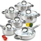 Home Basics Stainless Steel Cookware Sets, Pots And Pans With Stay... New. Price: $108.22.
