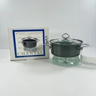 Chantal Buffet Casserole 3 Qt Onyx Glass Warming Stand Nos New Box. Price: $89.99.