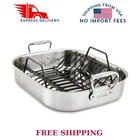 All-clad 16 X 13 Inch Large Stainless-steel Flared Roasting Pan With Rack New. Price: $119.96.
