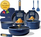 Ceramic Cookware Set Non Toxic Pfas Free 15PCS Pots And Pans Stick New. Price: $59.99.