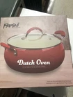 New Red Parini Dutch Oven 5.5 Quart Non-stick Aluminum Enamel Ceramic Stock Pot. Price: $39.00.