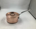Mauviel M'heritage 150 Polished Copper & Stainless Steel Sauce Pan. 1.2 Qt New. Price: $258.95.