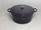 Creuset 28 Dutch Oven Purple Enamel Cast Iron 7.25QT. Nice Used. Price: $224.90.